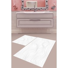 Mabeba Tekstil Dijital Baskı Yıkanabilir Kaymaz Taban Modern Banyo Paspası