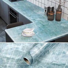 Twin Store® Mermer Desenli Masa Tezgah Mutfak Su Geçirmez Yapışkanlı Folyo Sticker 5x0,6m