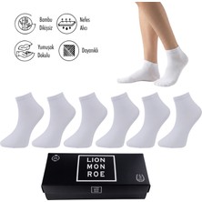 Lion Monroe Saf Bambu Erkek Yarım Konç Düz Siyah Çorap Dikişsiz Premium Kutulu 6'lı L5952AZNP Softaura