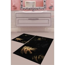 Mabeba Tekstil Dijital Baskı Yıkanabilir Kaymaz Taban Modern Banyo Paspası