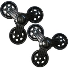 abnturk 2 Adet 1çift Teker Tamset 3 Tekerli Merdiven Çıkan Pazar Arabası Tekerleği Süper Sağlam Teker Takım