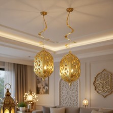 Dodomar Ramazan Kandil Gold Parlak 2'li 4d Asmalı Dekorasyon Süsü 25 cm