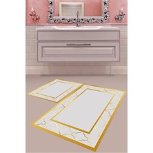 Mabeba Tekstil Dijital Baskı Yıkanabilir Kaymaz Taban Modern Banyo Paspası