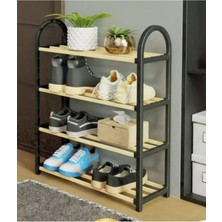 abnturk Çok Amaçlı Şık ve Zarif 4 Katlı  Raf Hem Ayakkabılık Hem Saksı Standı 64x50x18 cm