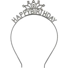 Dodomar Taç Metal Taşlı Happy Birthday Taç Işlemeli D.gümü