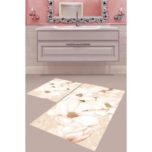 Mabeba Tekstil Dijital Baskı Yıkanabilir Kaymaz Taban Modern Banyo Paspası