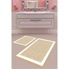 Mabeba Tekstil Dijital Baskı Yıkanabilir Kaymaz Taban Modern Banyo Paspası