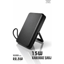 15W Kablosuz Şarjlı 10.000 Mah Powerbank – 22.5W Magsafe Hızlı Şarj, Stand, LED Göstergeli