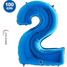 Dodomar 2 Rakam Folyo Balon Mavi 40INC 100CM