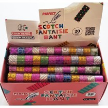 Modellino 12'li 1 Rulo Mini Desenli Bant Scotch Fantaisie Bant