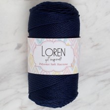 Mcg Loren Polyester Soft Macrame Koyu Lacivert El Örgü Ipi - LM030 - 34436