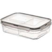 Twin Store® 3 Bölmeli Kilitli Kapaklı 1 Litre Erzak Saklama Kabı LC-510