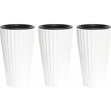 Omnipazar So-Lvt2 3 Adet Lilyum Vazo Saksı Takımı Iç Kovalı 90 Litre No:2 Beyaz