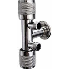 Akçay Çift Çıkışlı Krom Aç Kapa Taharet Musluğu (Taharet+Rezervuar Uyumlu)