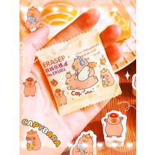 ÖZ OFİS Kapibara Kawaii 3D Silgi Tekli Paketli Renkli Eğlenceli Ofis Ürünü