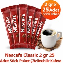 Bezos Nescafe Classic 2 gr 25 Adet Stick Paket Çözünebilir Kahve