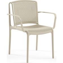 Tilia Nes Polipropilen Kollu Sandalye Bej - Bahçe, Balkon, Dış Mekan, Kafe, Restoran İçin