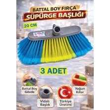 PC Premium Center 20 cm Battal Boy Oto Fırça - Süpürge Başlığı – Vidalı – Yoğun Kıllı – Yumuşak - 3 Adet.