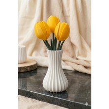 Mibe.co Solmayan Laleler Dekoratif Tulips 3 Lü Set Dekoratif Vazo ve Laleler