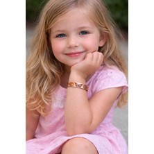 Neefy Bileklik Minik Kalpler Için Saf Bakır Zarafet Saf Bakır Kız Çocuklara Özel Kelebek Motifli