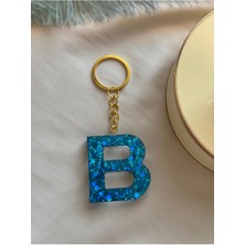 Hercy B Harfli Epoksi Reçine Anahtarlık