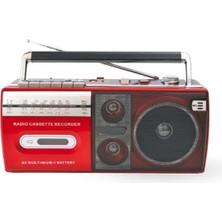 EkoAlışverişDünyam Kırmızı Kaset Çalar - Bluetooth USB Tf Aux Fm Özellikli
