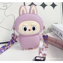 Labubu Kedi Kulaklı Silikon Çanta Cüzdan Kadın Genç Kız Çocuk Bebek 15X9 cm Hediyelik Ayarlı Askı