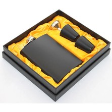 EkoAlışverişDünyam Paslanmaz Çelik 2 Shot Bardaklı Matara Seti Siyah Renk