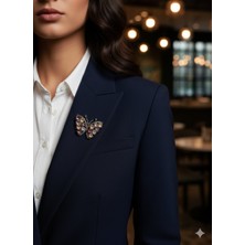 Duru Bags Wallet Taşlı Kelebek Broş