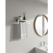 Dersel Dekor Modern Düzenleyici Paslanmaz Duvar Mutfak Kapalı Raflı Havlu Askılığı Metal Banyo Rafı ve Havluluk