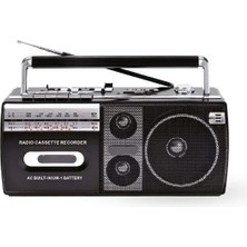 EkoAlışverişDünyam Siyah Kaset Çalar - Bluetooth USB Tf Aux Fm Özellikli