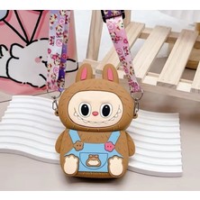 Labubu Kedi Kulaklı Silikon Çanta Cüzdan Kadın Genç Kız Çocuk Bebek 15X9 cm Hediyelik Ayarlı Askı