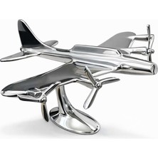 Hediye Sandalı Gümüş Renk Dört Pervaneli Modern Uçak 17*20