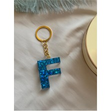 Hercy F Harfli Epoksi Reçine Anahtarlık