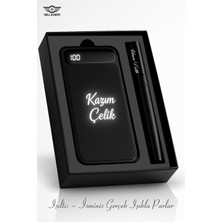 Kişiye Özel Isim Baskılı Kalem Işıklı Isme Özel Baskılı Powerbank 10000MAH Business Set Hızlı Şarj