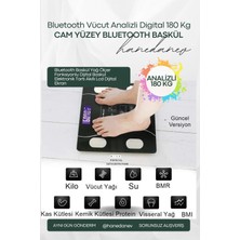 Hanedanev Bluetooth Baskül Yağ Ölçer Fonksiyonlu Dijital Baskül Elektronik Tartı Akıllı LCD Dijital Ekran