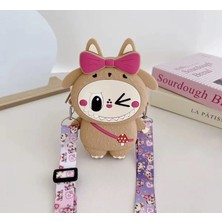 Labubu Kedi Kulaklı Silikon Çanta Cüzdan Kadın Genç Kız Çocuk Bebek 15X9 cm Hediyelik Ayarlı Askı