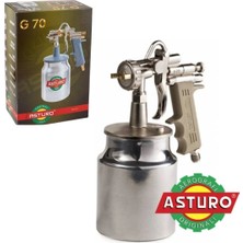 Alttan Depolu Mekanik Boya Tabancası, Pvc Sap, Alüminyum Gövde, 1000 Cc, 3 Mm, Asturo G70