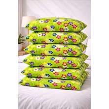 Ber-Tun Tekstil Çiçek Desenli Fermuarlı Yastık Kılıfı 6'lı Takım