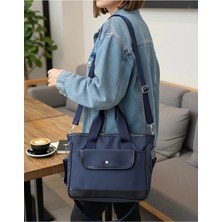 Kadın Lacivert Urban Laptop & Omuz Çantası – Çok Bölmeli, Suya Dayanıklı