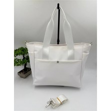 Kadın Beyaz Smart Tote Omuz & Çapraz Askılı Günlük Çanta