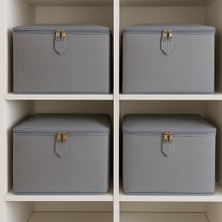 Venita Home 4 Adet Fermuarlı Kutu Hurç – Dolap Içi Çamaşır Oyuncak Düzenleyici Katlanır Saklama KUTUSU-35X35X25 cm