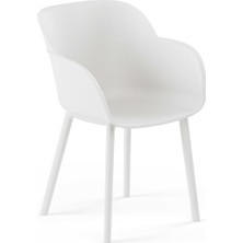 Tilia Shell-P Polipropilen Kollu Sandalye Süt Beyaz - Bahçe, Balkon, Dış Mekan, Kafe, Restoran İçin