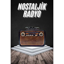 Herşeytrend Eskitme Nostalji Tasarımlı Bluetoothlu Nostalji Radyo Ahşap Nostaljik Görünümlü