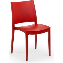 Tilia Specto Polipropilen Sandalye Kırmızı - Bahçe, Balkon, Dış Mekan, Kafe, Restoran İçin