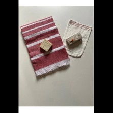 Herşeytrend Gelin Hamamı Seti, Premium Peştemal , Ponza Topuk Taşı, Doğal Zeytinyağı Sabun, Kese 4lü Set