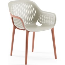 Tilia Atra Polipropilen Kollu Sandalye Terrakota Bek - Bahçe, Balkon, Dış Mekan, Kafe, Restoran İçin