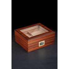 Falconetti Sedir Ağacı Kahverengi Camlı Humidor Puro Kutusu RD77KHV