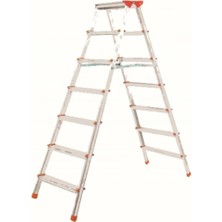 Trio A Tipi 7 Basamaklı Çift Çıkışlı Alüminyum Merdiven 157 cm