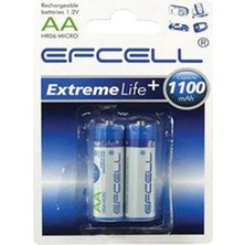 Efcell Extreme Life+ 1.2V 1100MAH Şarj Edilebilir Aa Kalem Pil (2'li Paket)